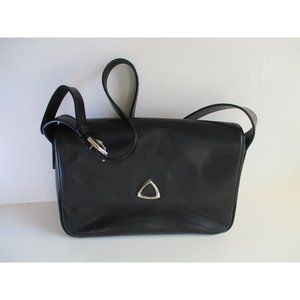 *Vintage RETRO Leather Co. by Liz Claiborne Black Shoulder Bag Satchel